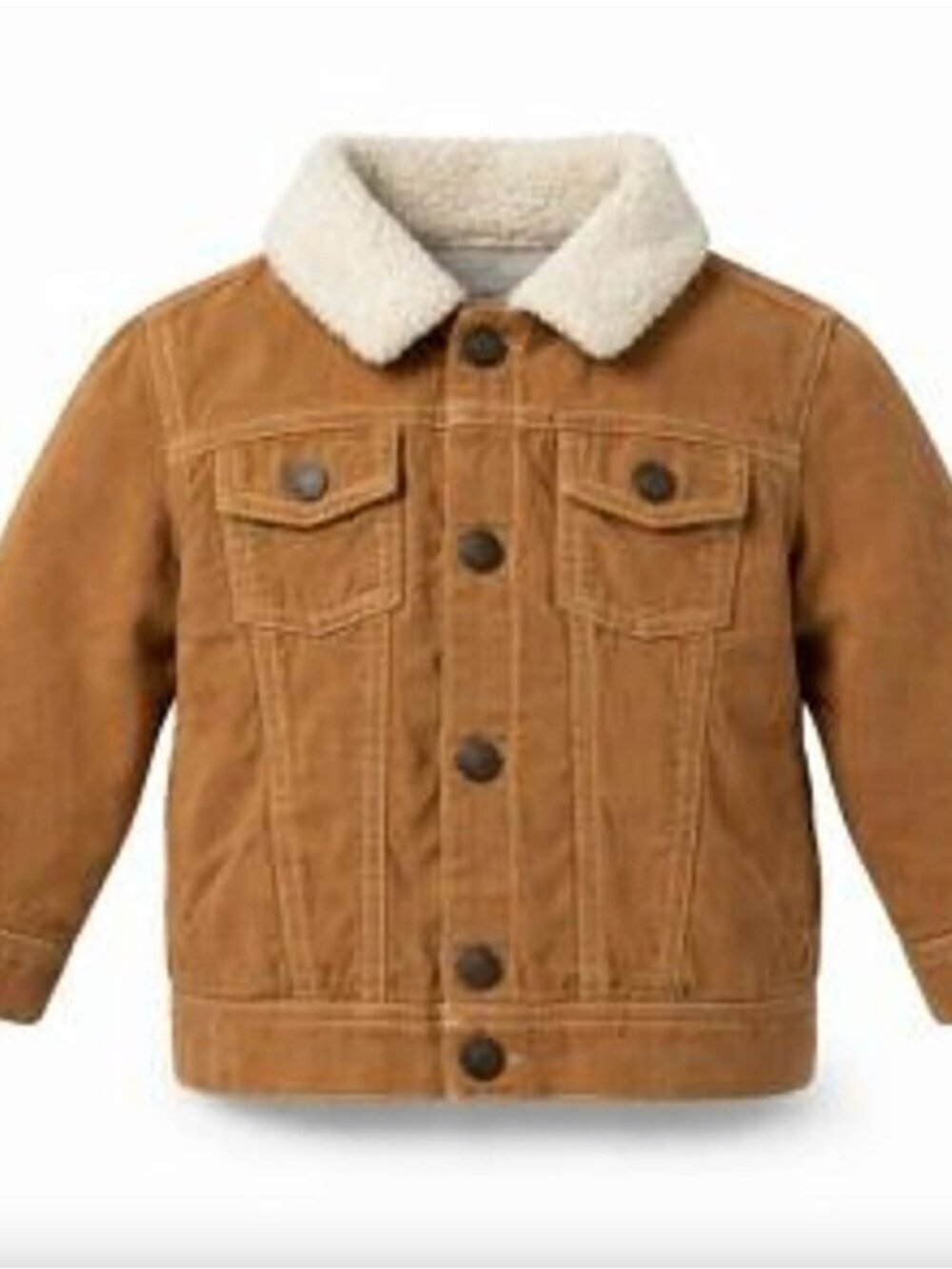 Jamie Kay Corduroy Jacket with Faux Fur Collar Tan Kids Unisex Size 7Y